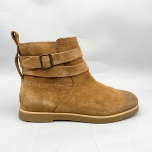UGG Womens 9.5 Josefene Boots Chestnut Suede Buckle Western Boho Moto Booties